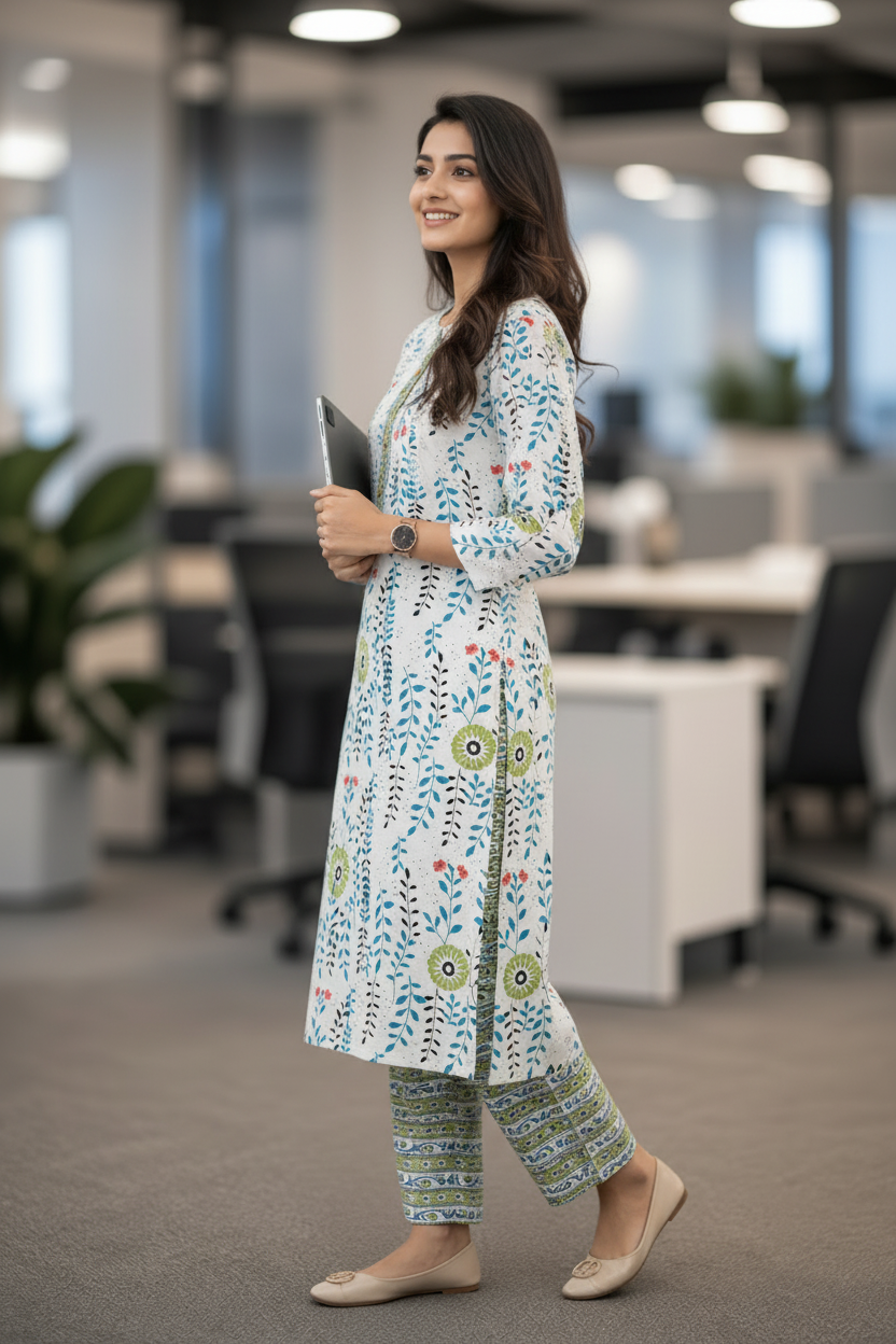 Office Wear Floral Design Formal Cordset