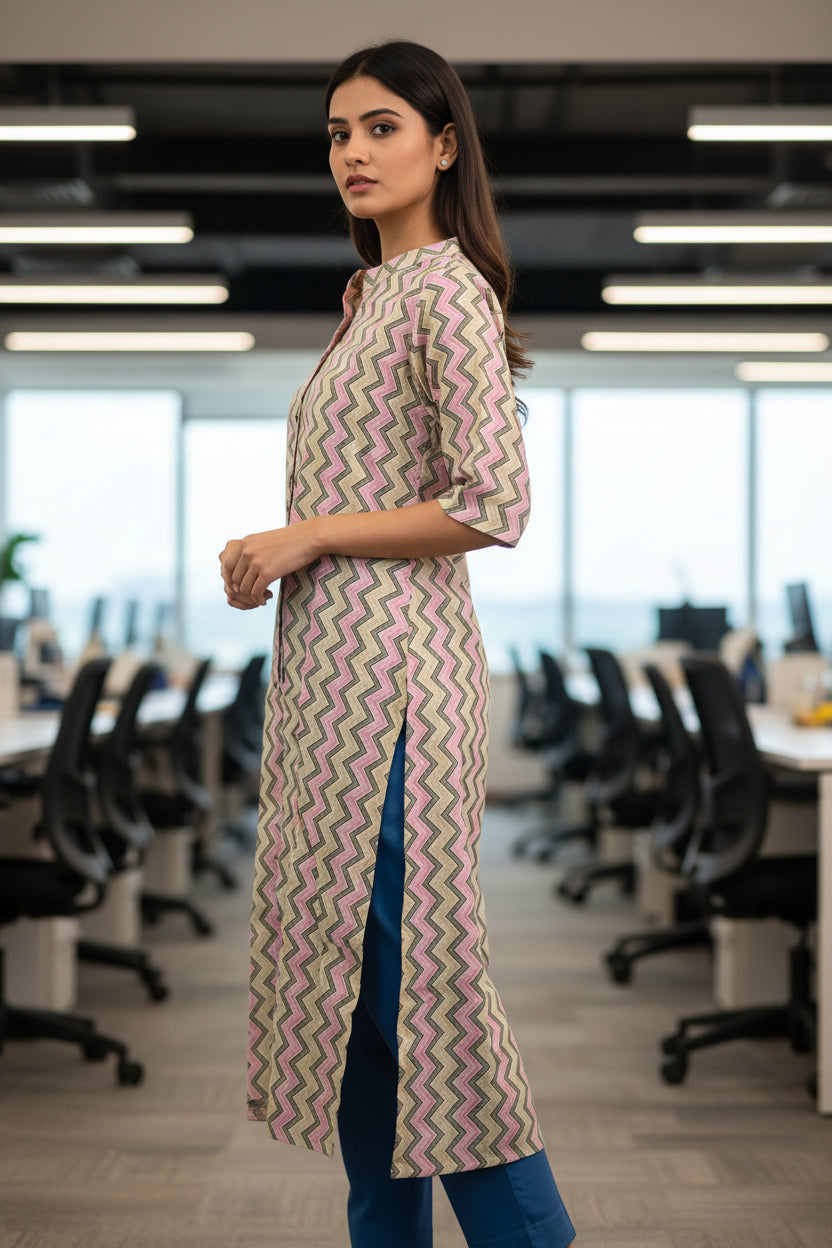 Office Wear Collar Kurti