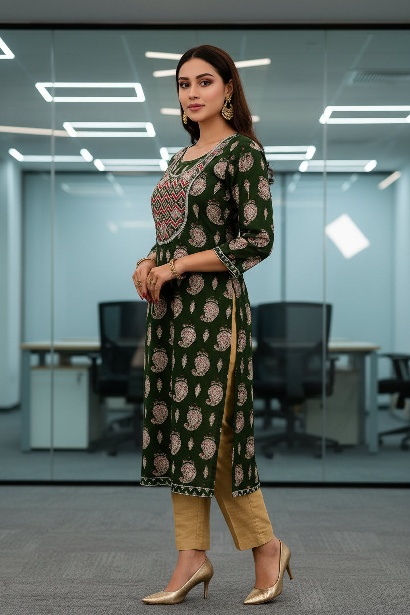 Office Wear Paisley Kurti