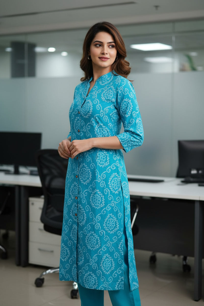 Tanya Blue Bandhani Long Cordset