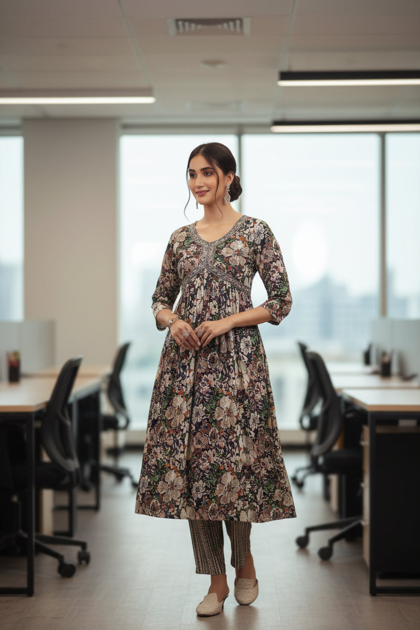 Formal Cordset in Floral Pattern