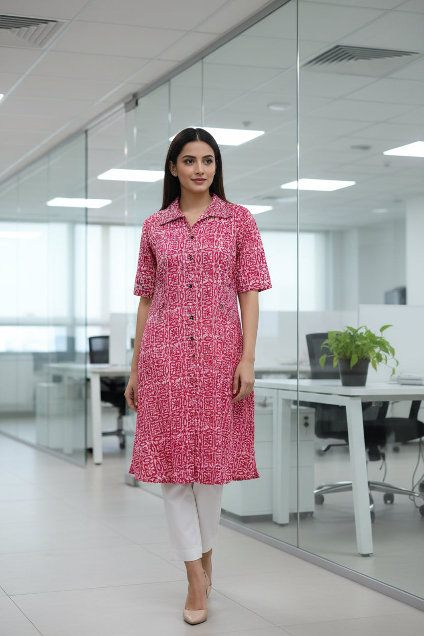 Office Wear Collar Kurti