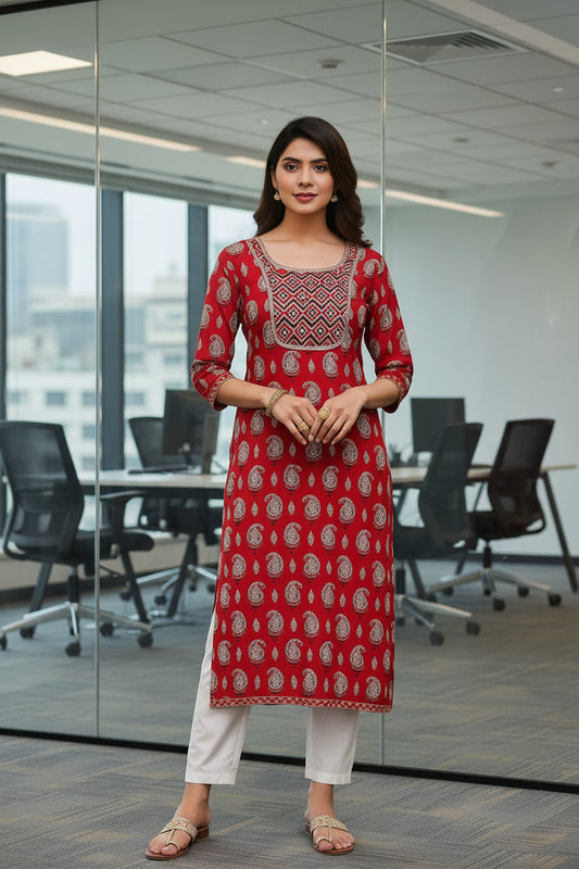Office Wear Paisley Kurti