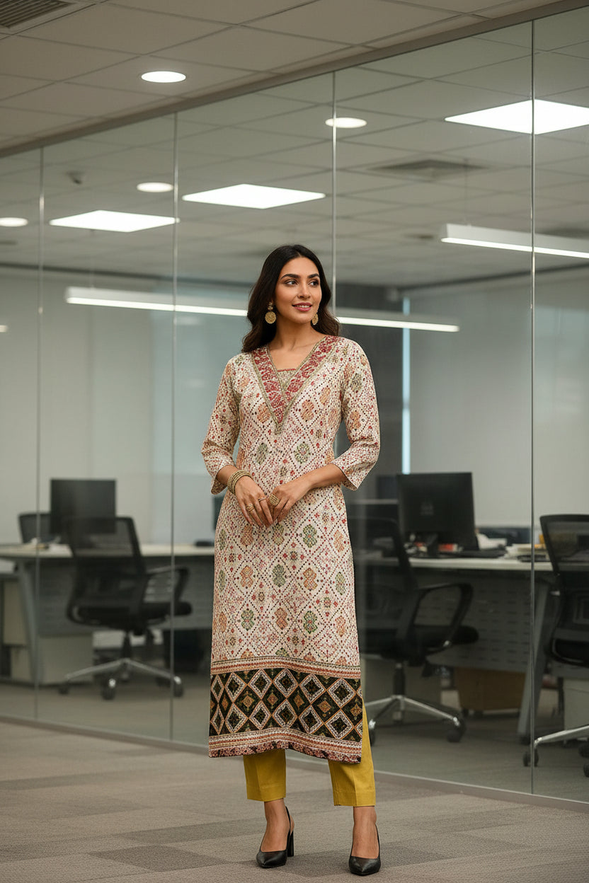 Hand-Block Cotton Kurti