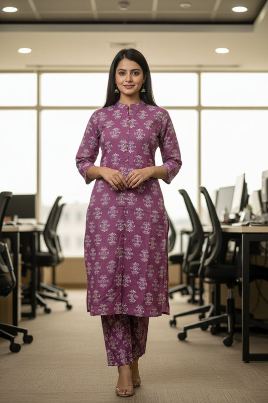 Tanvi Pink Floral Long Formal Cordset
