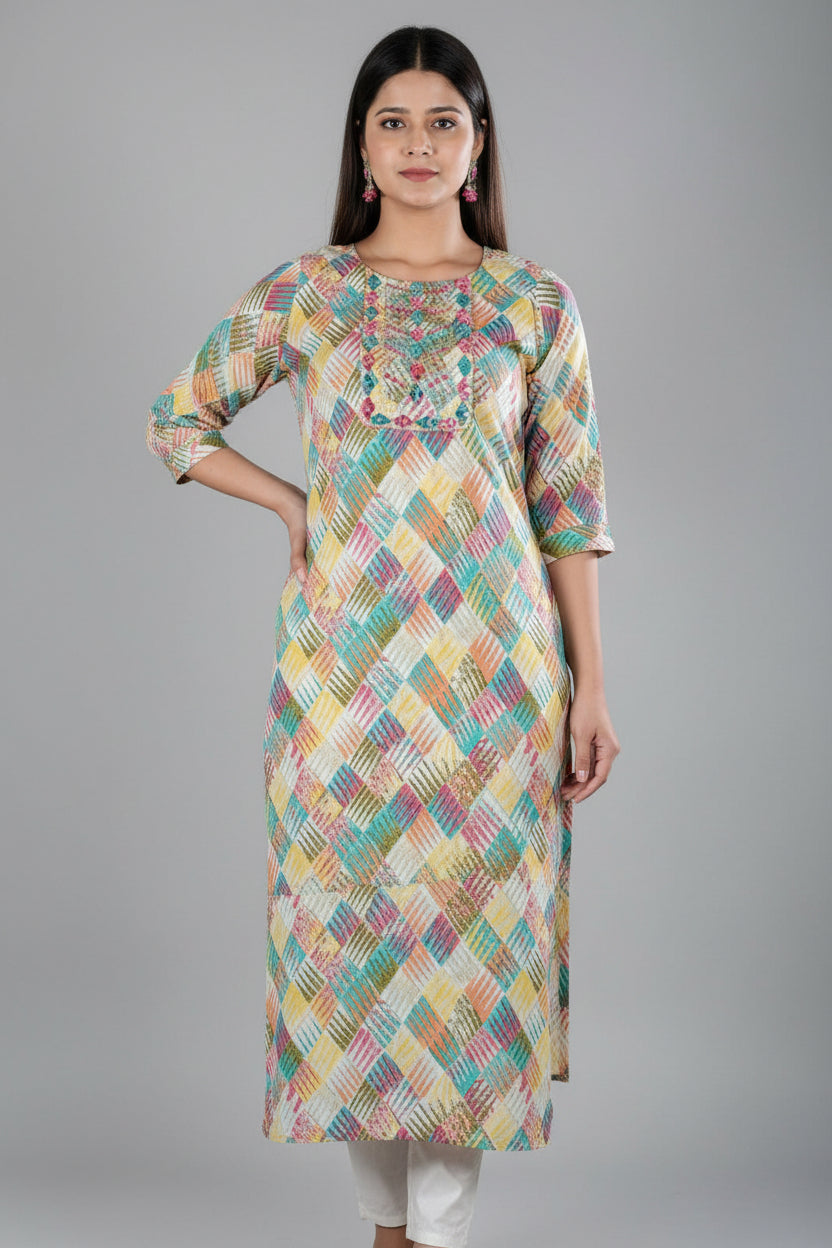 Beige Color Cotton Cordset