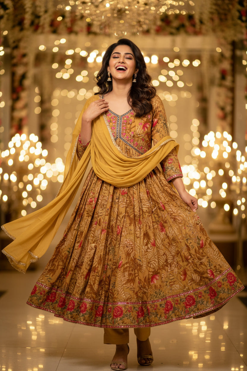 Festive Wear Suit  in Pure Maslin Fabric