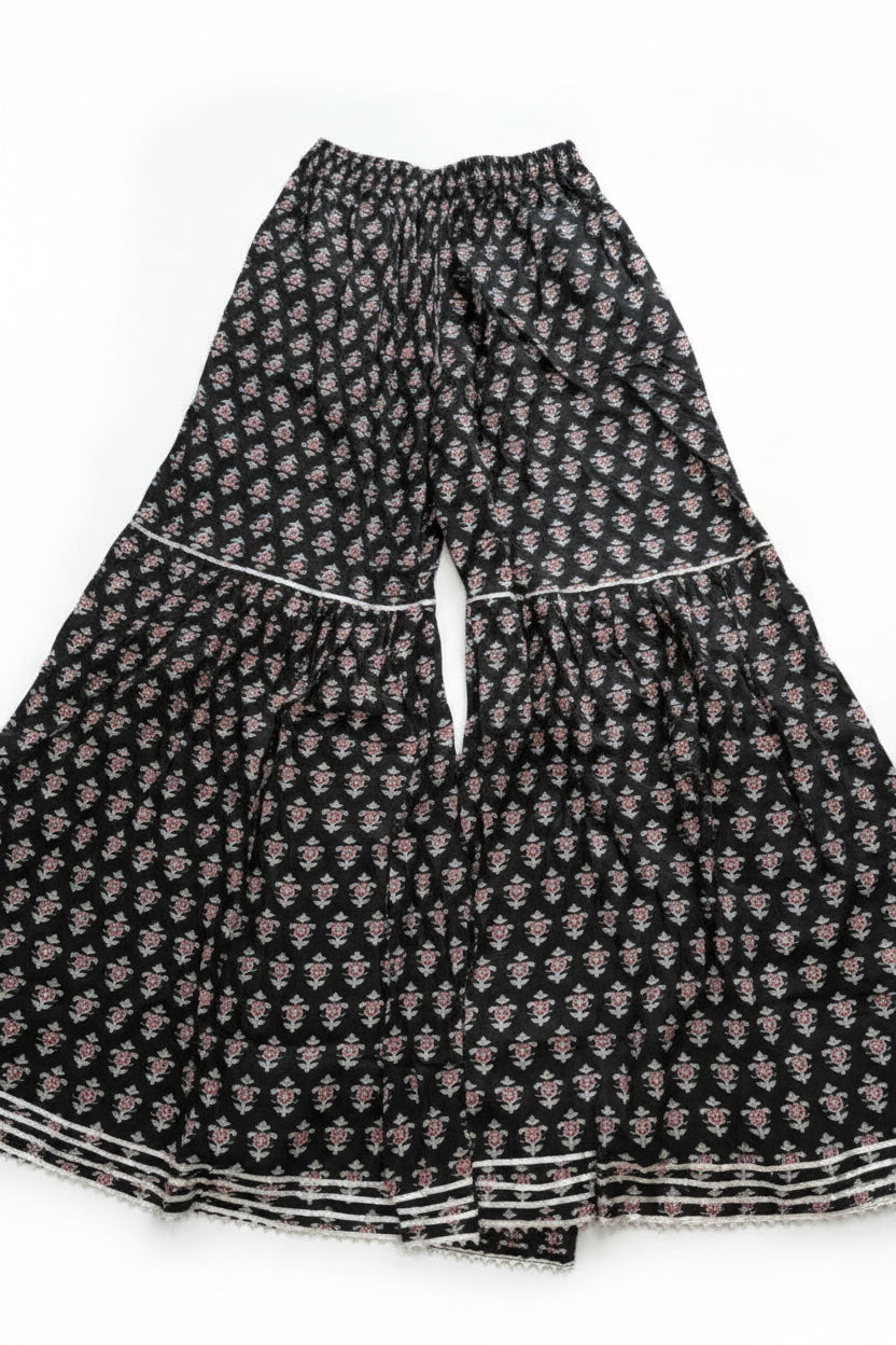 Exclusive Lace Work Black Sharara Set