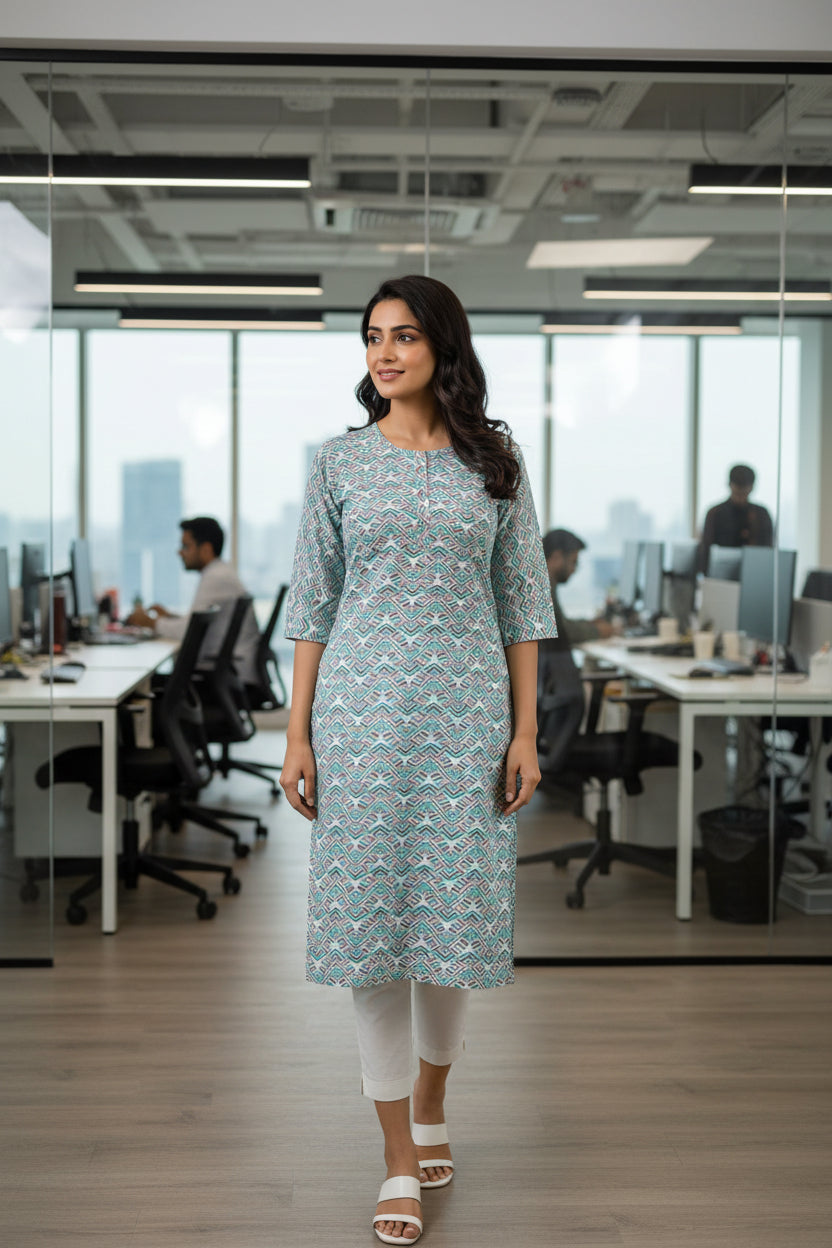office Wear Cotton Kurti