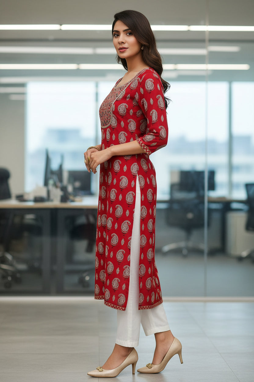 Office Wear Paisley Kurti