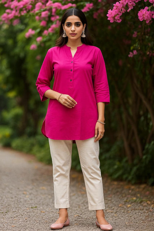 Palki Solid Formal Cotton Short Kurti