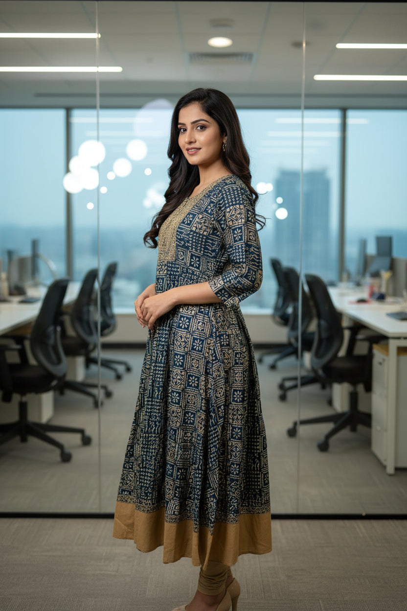 Ethnic Cotton A line  Kurti